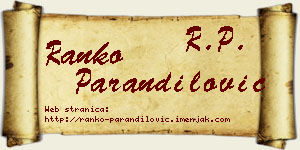 Ranko Parandilović vizit kartica